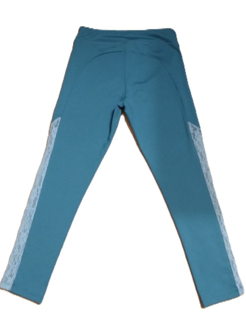 NWOT - Teal, Capri-Length Leggings - Stretch Lace on Side - Junior's Size S